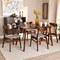 Baxton Studio Orion Light Beige Upholstered and Walnut Wood 5-Piece Dining Set 167-10809-10807 - alternate 6